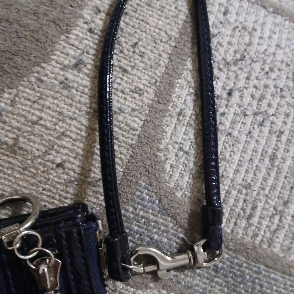Coach Bundle- Vintage Rare Blue Poppy Clutch, Bag Tag & Envelope - Picture 12 of 13